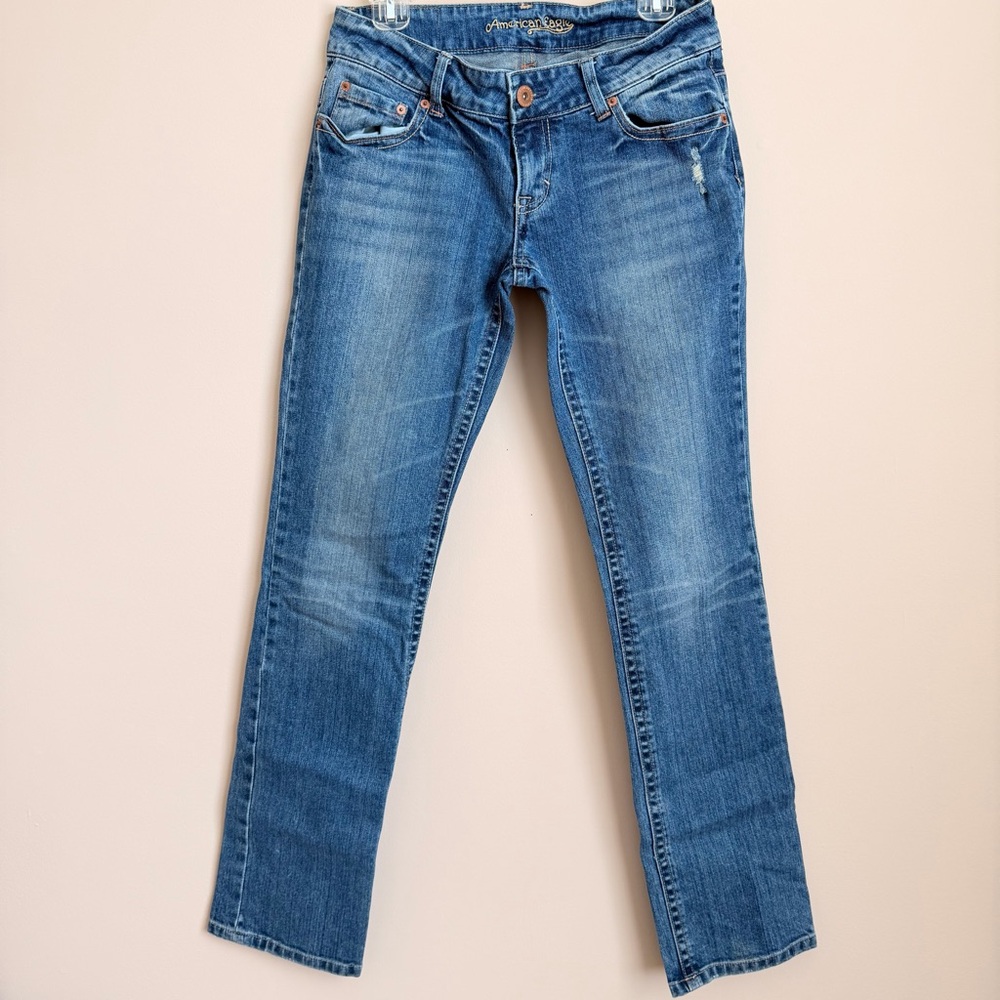 American Eagle Outfitters Women's Light Blue Straight Jeans